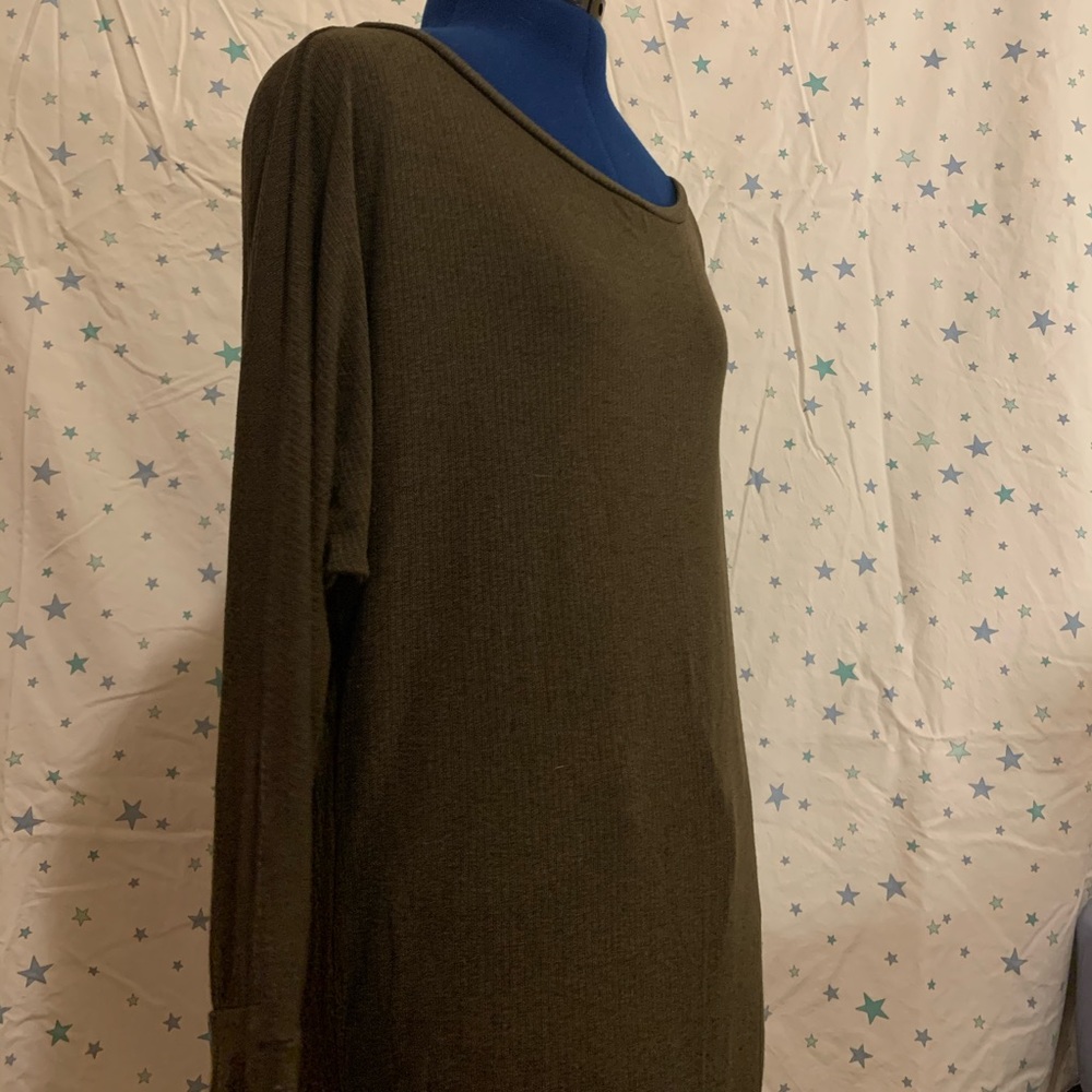 Olive long sweater or sweater dress
